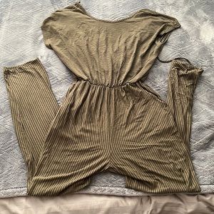 Final Touch Green and Black stripe Jump Suit